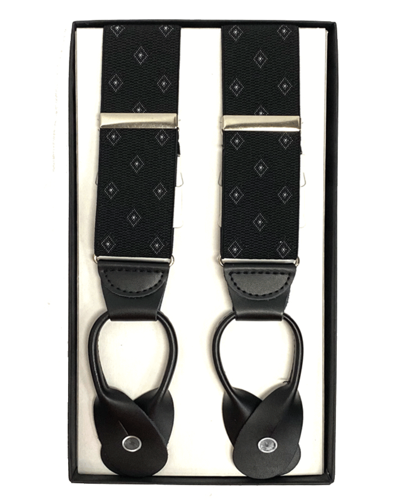 Marco Ltd 54" XL Burg Diamonds Button Braces