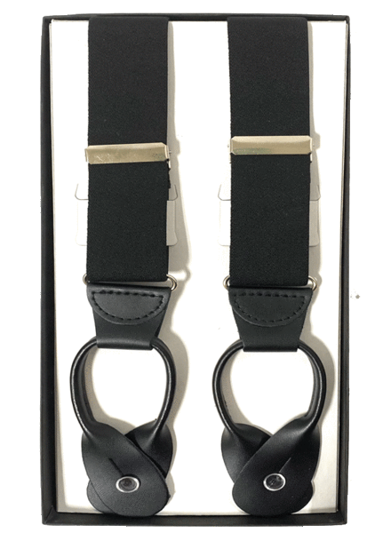 Marco Ltd 54" XL Black Solid Button Braces