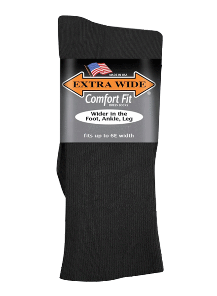 Extra Wide Sock Extra Wide Black Dress Socks