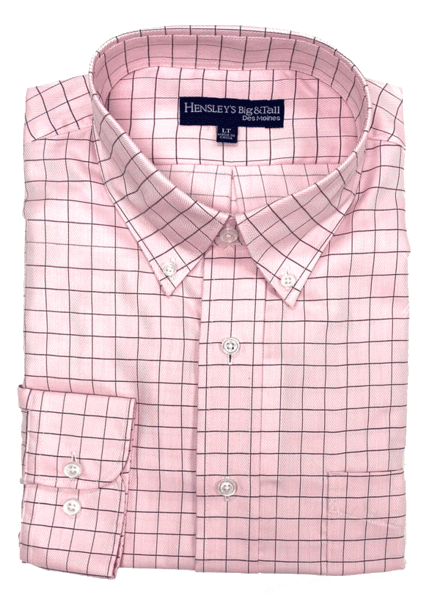 Hensley's Exclusives Hensley's F/X LS BD N/I Herringbone Ck-Pink