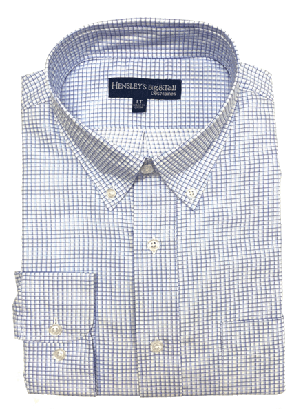 Hensley's LV SS Purple Gingham - Hensley's Big and Tall