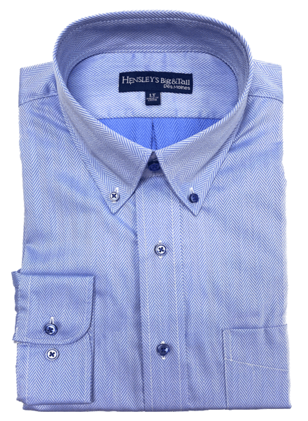 Hensley's Exclusives Hensley's F/X LS BD N/I Blue Herringbone