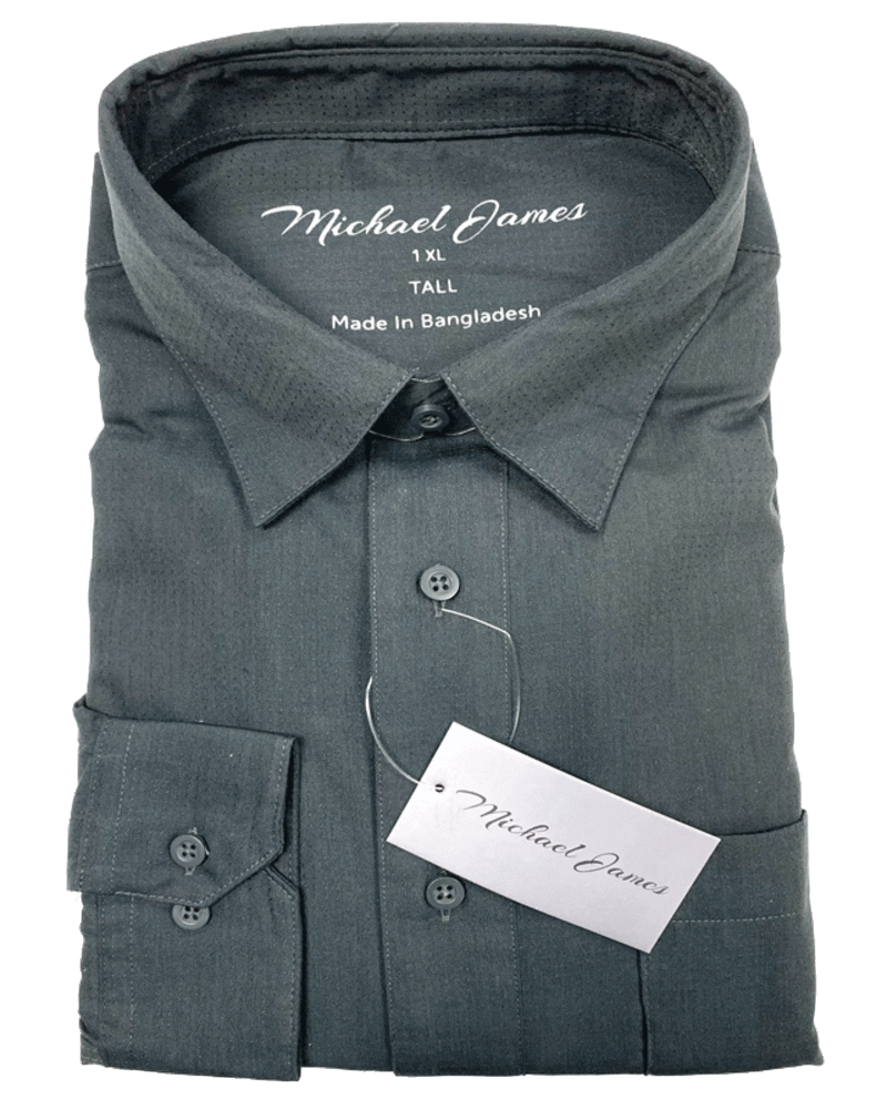 Hensley's Exclusives Michael James LS Solid Charcoal Shirt