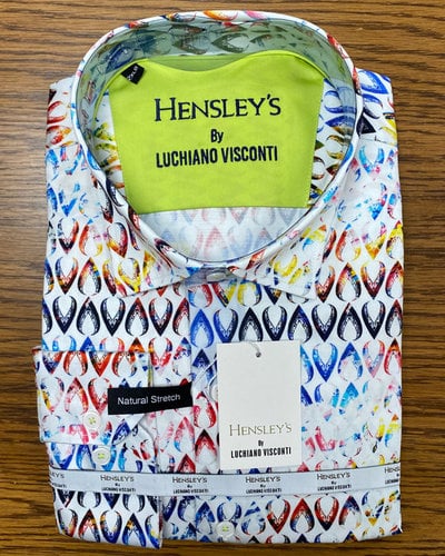 Hensley's LV LS Navy Paisley Shirt - Hensley's Big and Tall