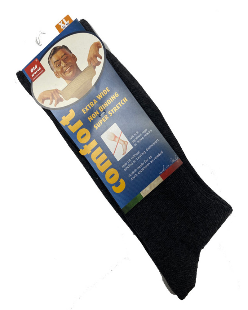 Old World Old World King Comfort Dress Sock-Charcoal