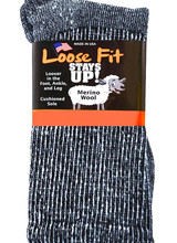 Extra Wide Sock Extra Wide Loose Fit Marled Merino Wool-Black