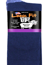 Extra Wide Sock Extra Wide Loose Fit Merino Wool -Navy