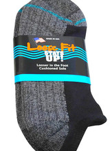 Extra Wide Sock Extra Wide No Show Loose Fit/Stays Up-Black