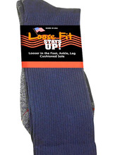 Extra Wide Sock Extra Wide Crew Loose Fit/Stays Up-Navy