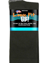 Extra Wide Sock Extra Wide Crew Loose Fit/Stays Up-Black