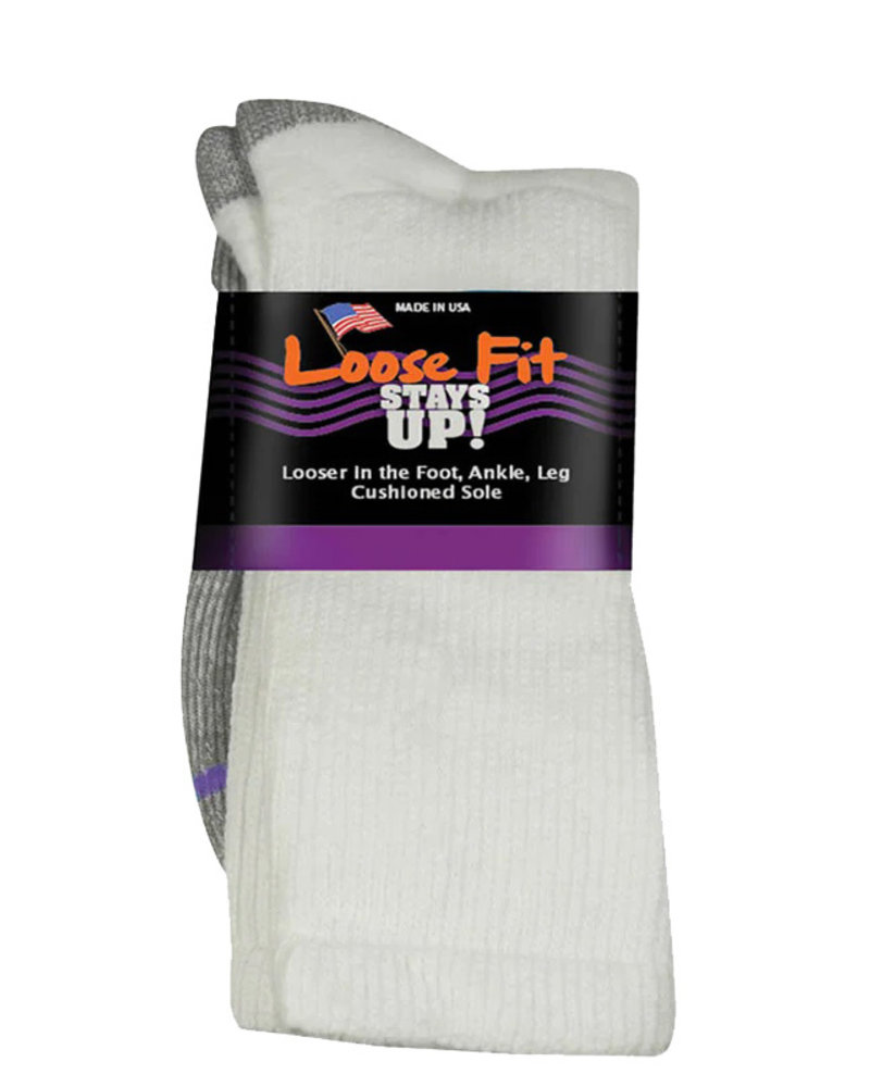 Loose Fit Stays Up Casual Crew Socks – Extra Wide Socks