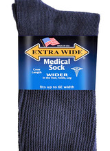 Extra Wide Sock Extra Wide Crew Length Medical-Navy