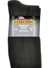 Extra Wide Sock Extra Wide Crew Length Medical-Black
