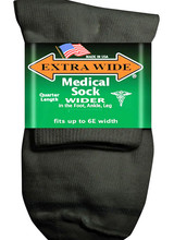 Extra Wide Sock Extra Wide Quarter Length Medical-Black