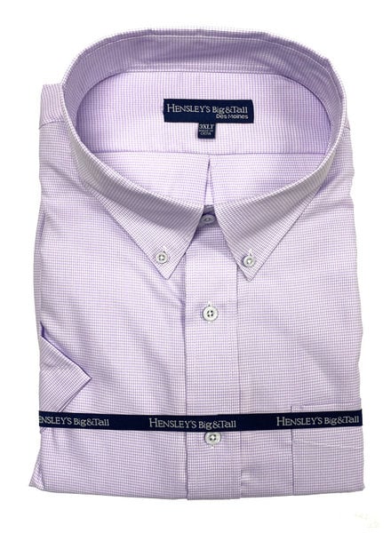 Hensley's LV SS Purple Gingham - Hensley's Big and Tall