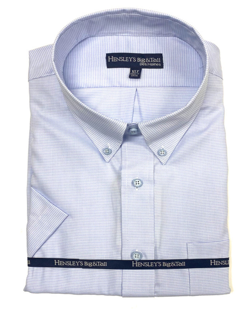 Hensley's Exclusives Hensley's F/X SS BD Lt Blue Micro Gingham
