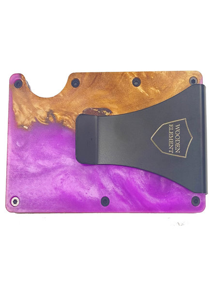 Wooden Element Wood Resin Smart Wallet-Purple