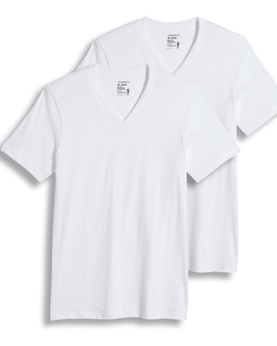 Jockey V-Neck T-Shirts-White - Hensley's Big and Tall