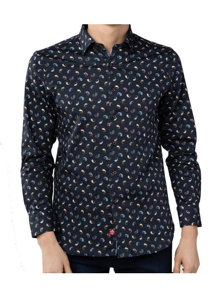 Hensley's Exclusives Hensley's LV LS Navy Paisley Shirt