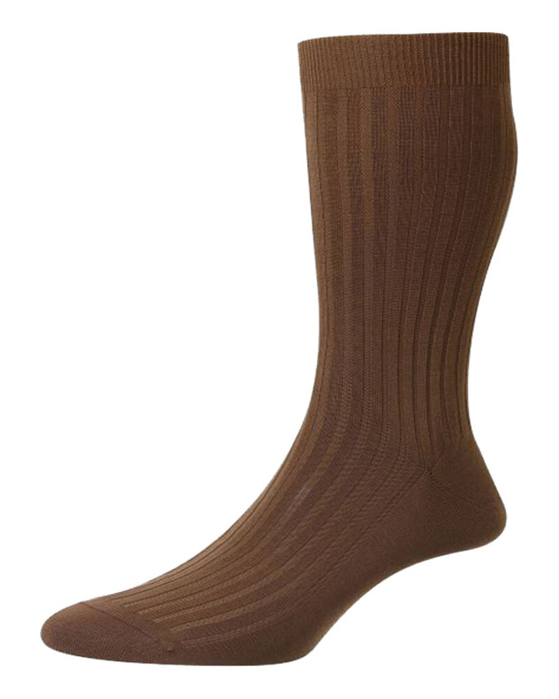 Pantherella Pantherella Danvers Dress Sock-Mid Brown
