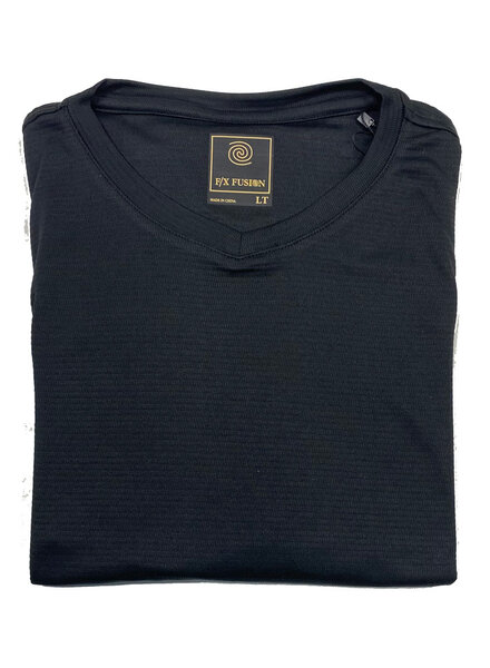 F/X Fusion F/X Fusion SS Tonal V-Neck Tee-Black