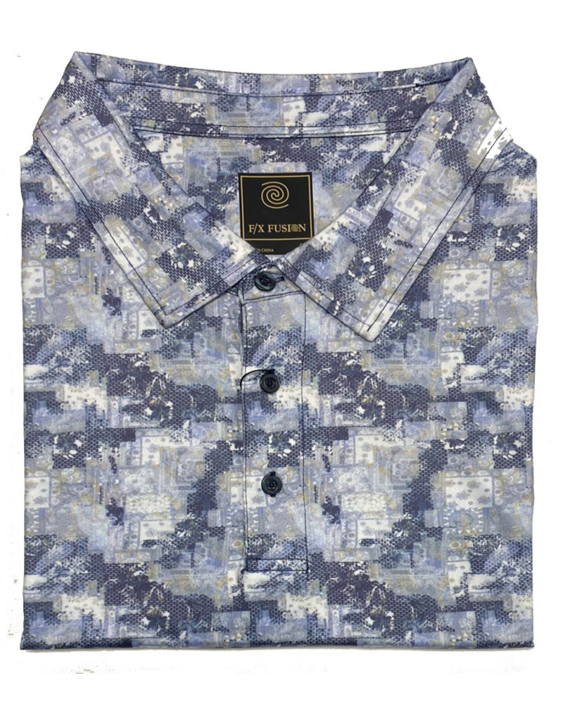 F/X Fusion F/X Fusion SS Navy Muted Floral Polo