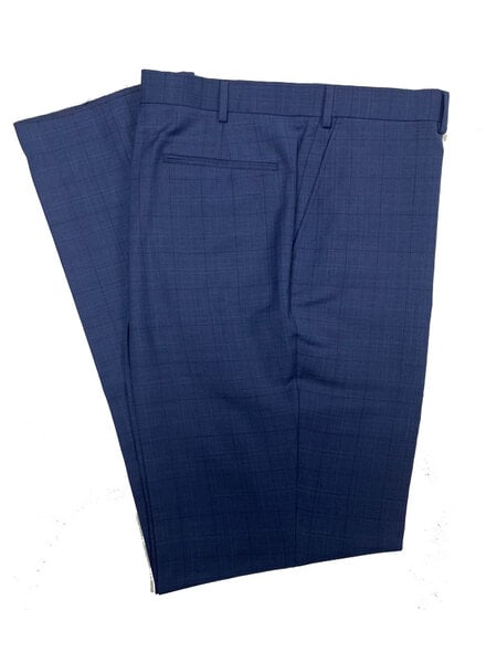Eisenberg Eisenberg Blue Plaid Suit Separate FF Pants