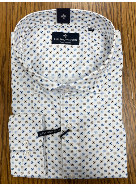 Luchiano Visconti Luchiano Visconti LS White Circles Shirt