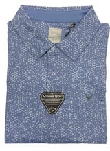 Callaway Callaway SS All Over Chevron Chambray Polo