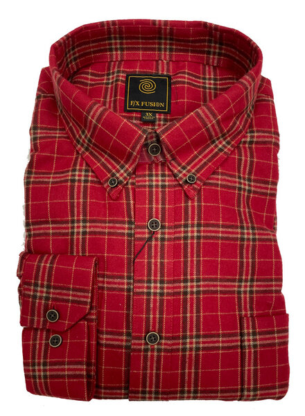 F/X Fusion F/X Fusion LS Flannel Retro Plaid-Brick/Brn