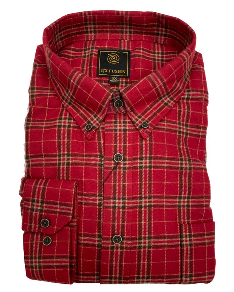 F/X Fusion F/X Fusion LS Flannel Retro Plaid-Brick/Brn
