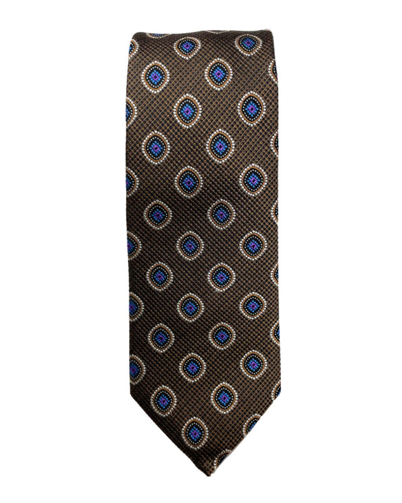 JZ Richards Dbl Xlong Tie-Brown Foulard