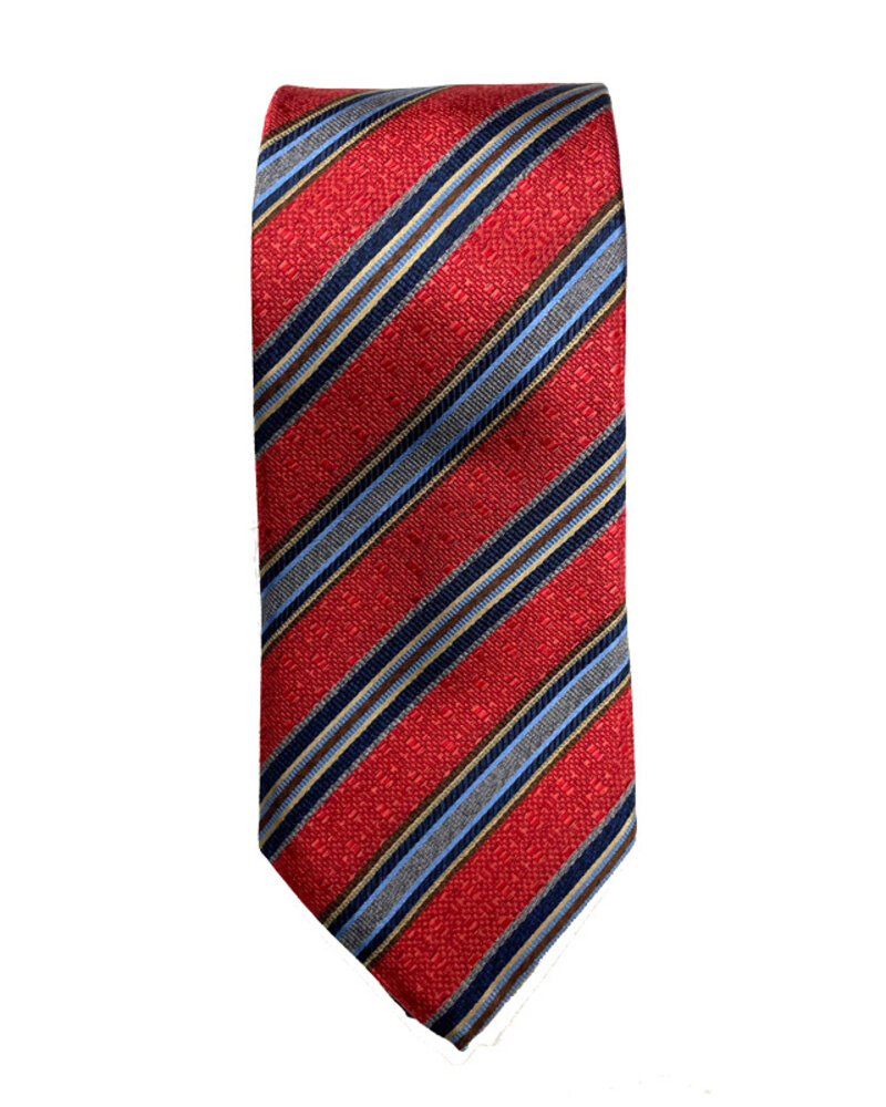 JZ Richards Dbl Xlong Tie-Red/Navy Stripe