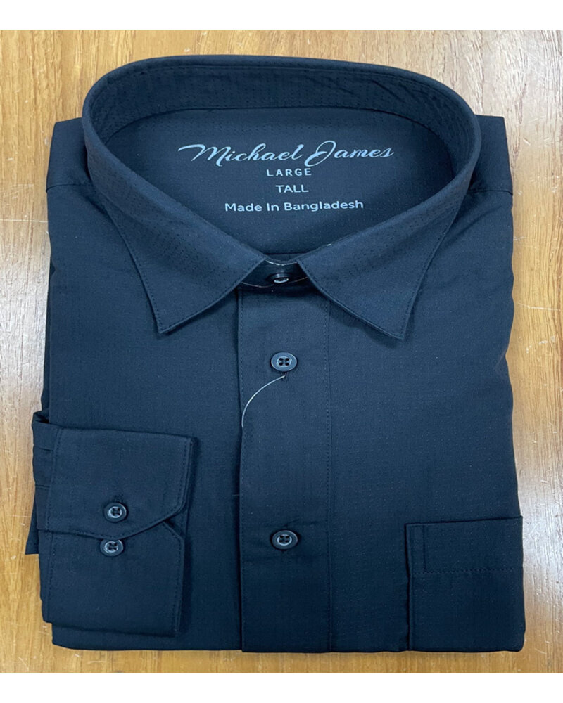 Hensley's Exclusives Michael James LS Solid Black Shirt