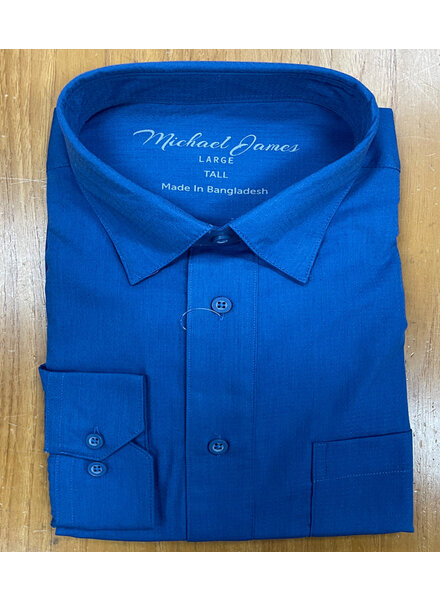 Hensley's Exclusives Michael James LS Solid Galaxy Blue Shirt