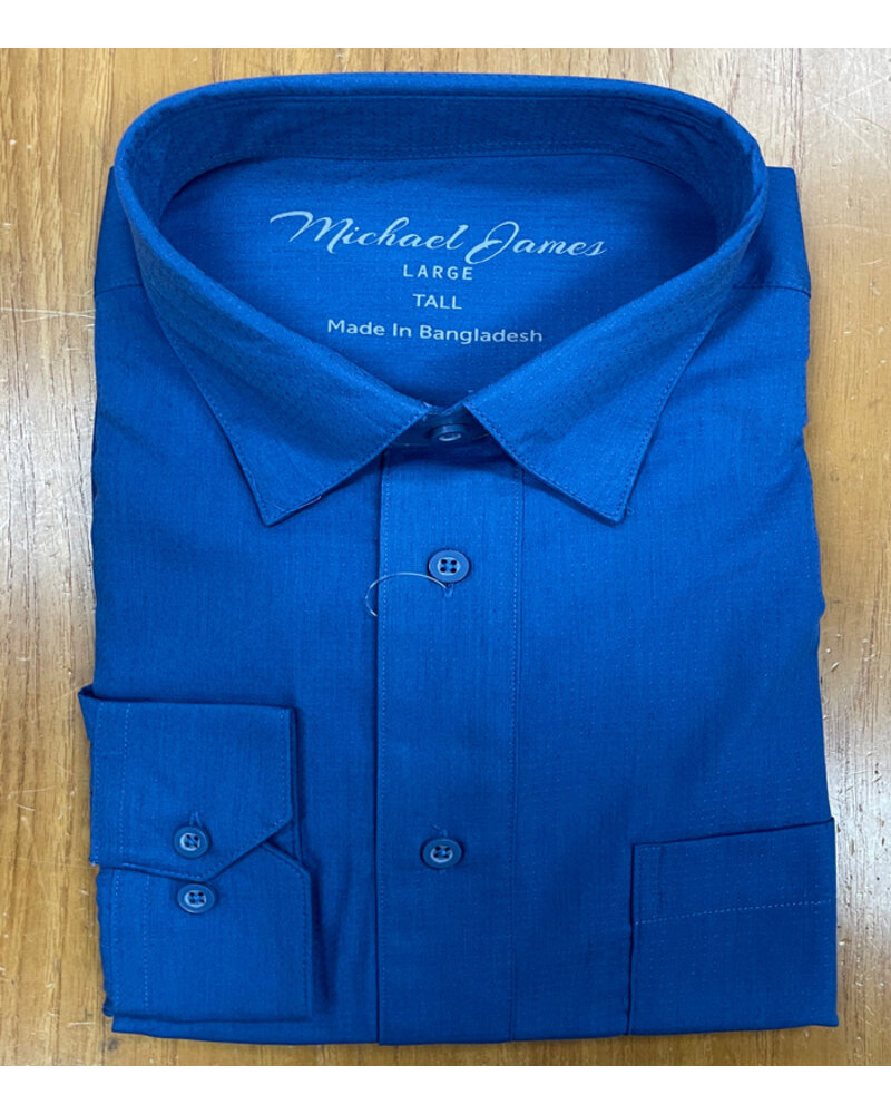 Hensley's Exclusives Michael James LS Solid Galaxy Blue Shirt