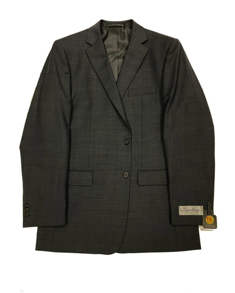 Eisenberg Eisenberg Grey Plaid Suit Separate Coat
