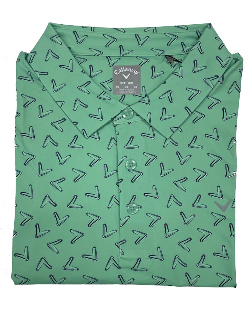 Callaway Callaway SS AO Chevron Confetti Green Polo