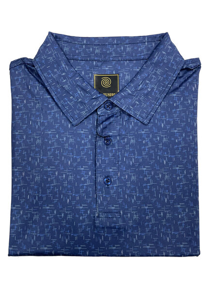 F/X Fusion F/X Fusion SS Navy Fractured Line Polo