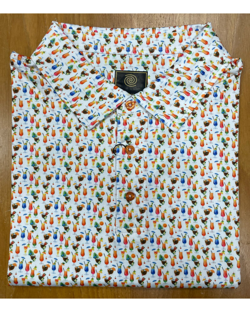 F/X Fusion F/X Fusion SS White Tropical Drinks Polo