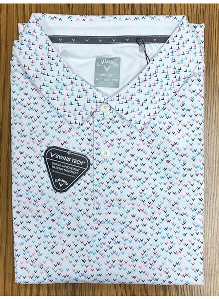 Callaway Callaway SS Chevron Confetti White Polo