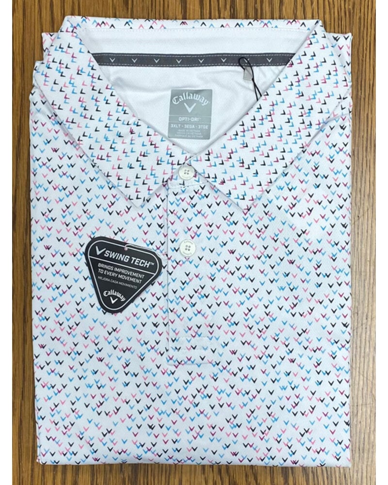 Callaway Callaway SS Chevron Confetti White Polo