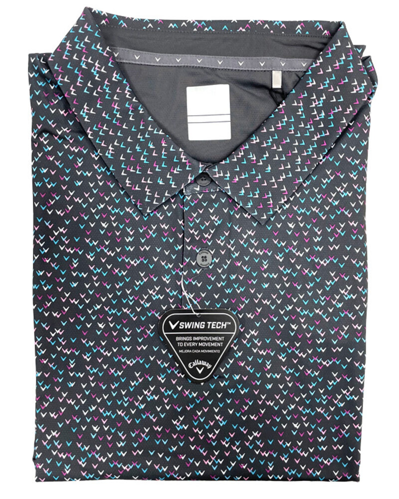 Callaway Callaway SS Chevron Confetti Asphalt Polo