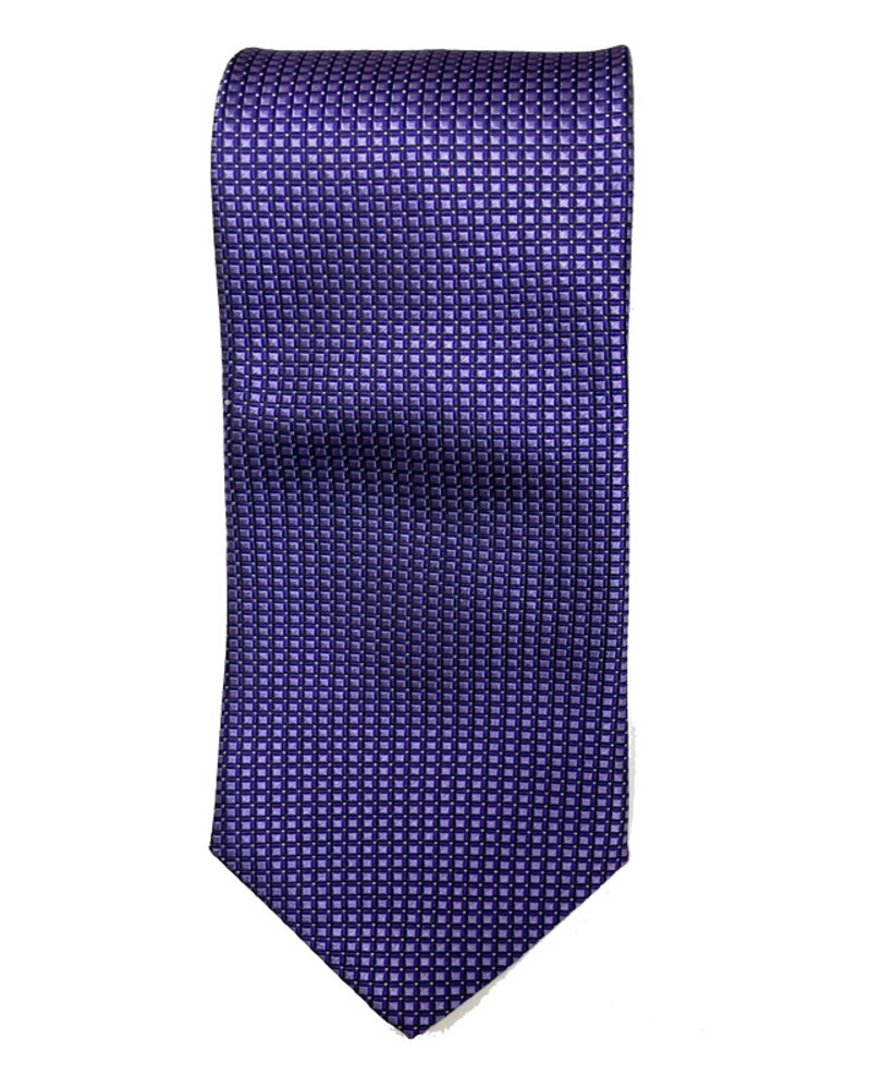 JZ Richards Dbl Xlong Tie-Purple Pin Dot