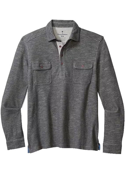 Tommy Bahama Tommy Bahama LS Penn Cove Polo-Char Hthr