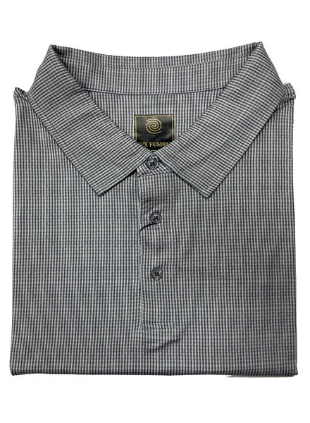 F/X Fusion F/X Fusion SS Grey Micro Gingham Polo