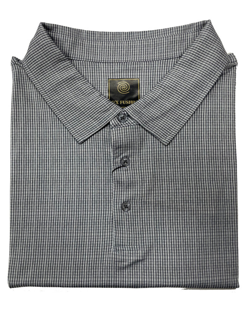 F/X Fusion F/X Fusion SS Grey Micro Gingham Polo