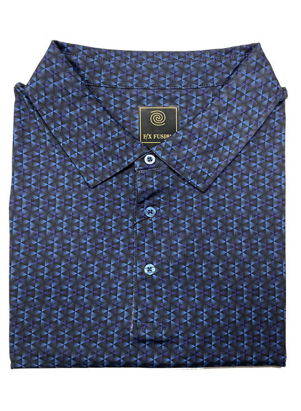 F/X Fusion F/X Fusion SS Royal Allover Triangle Polo