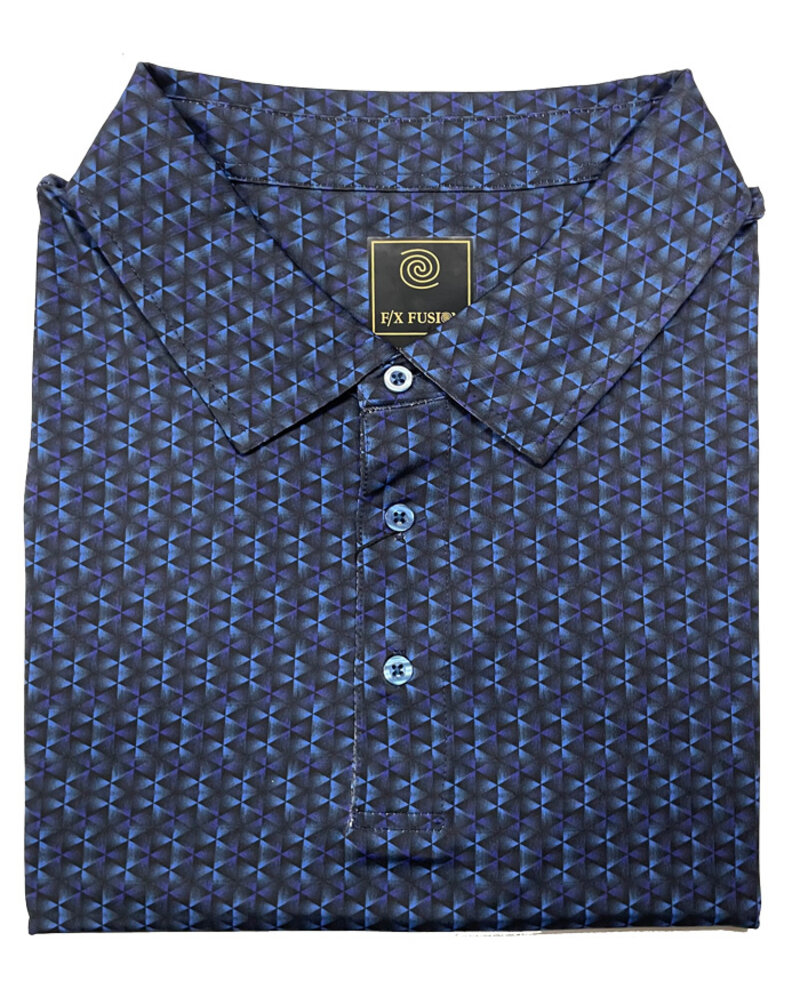 F/X Fusion F/X Fusion SS Royal Allover Triangle Polo
