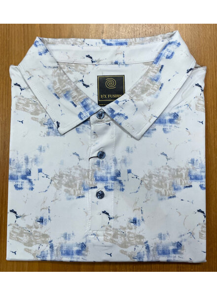 F/X Fusion F/X Fusion SS Abstract Brush Stroke Polo